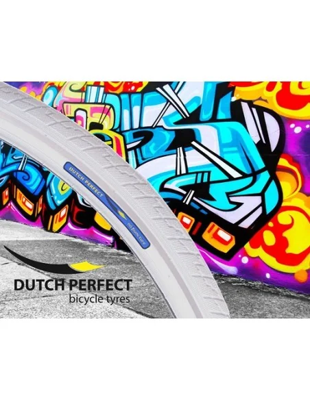 Buitenband Dutch Perfect 28 x 1.40" / 40-622mm anti-lek - wit met reflectie