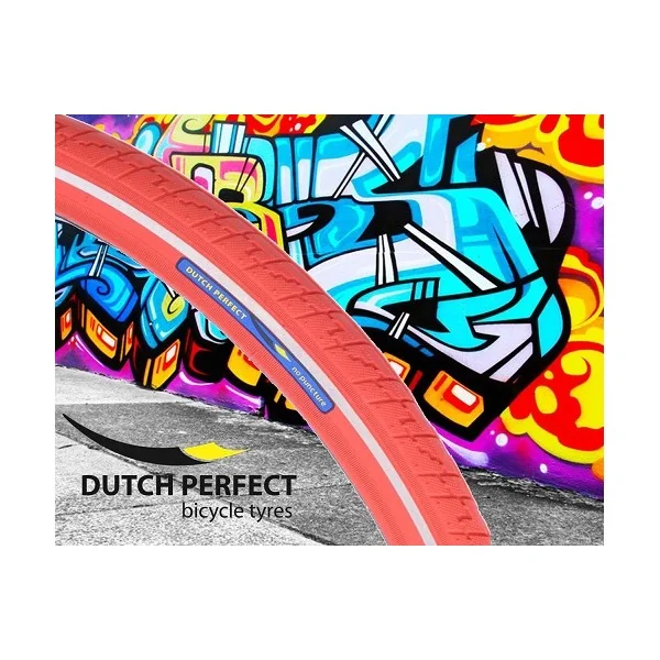 Buitenband Dutch Perfect 28 x 1.40" / 40-622mm anti-lek - rood met reflectie