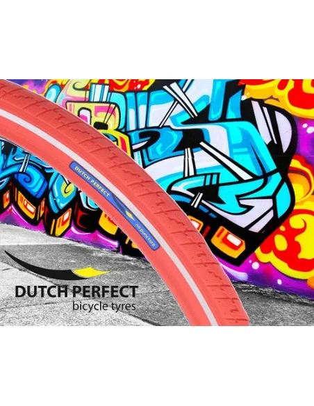 Buitenband Dutch Perfect 28 x 1.40" / 40-622mm anti-lek - rood met reflectie
