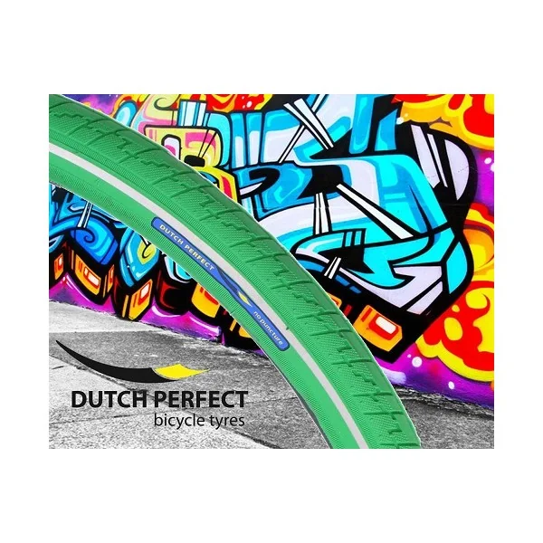 Buitenband Dutch Perfect 28 x 1.40" / 40-622mm anti-lek - groen met reflectie