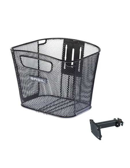 Fietsmand Basil Bold FM met stuurpenhouder 28 x 34 x 26 cm - zwart