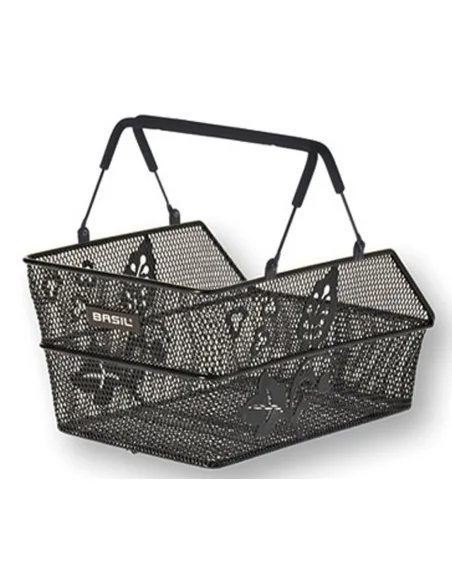 Fietsmand Basil Cento S Flower Multi 36 x 26 x 18 cm - zwart