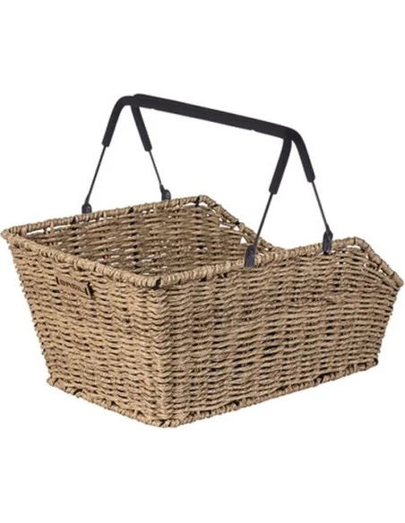 Fietsmand Basil Cento Rattan Look met MIK-systeem 47 x 34 x 26 cm - seagrass