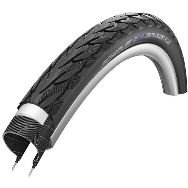 Buitenband Schwalbe Delta Cruiser Plus Puncture Guard 28 x 1.10" / 28-622 mm - zwart met reflectie