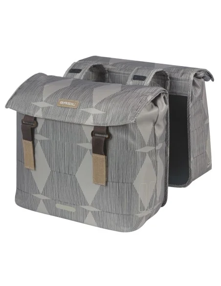 Dubbele fietstas Basil Elegance 40-49 liter 40 x 38 x 16 cm - chateau taupe