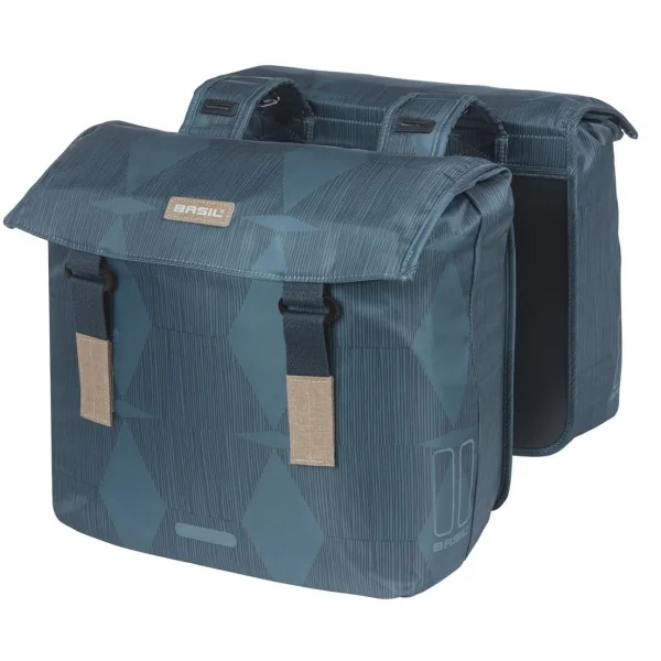 Dubbele fietstas Basil Elegance 40-49 liter 40 x 38 x 16 cm - estate blue