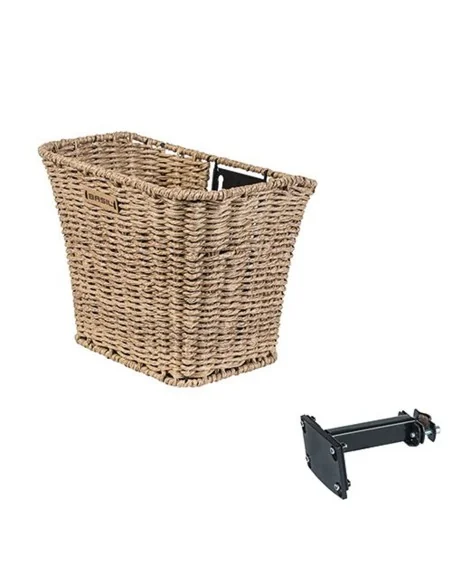 Fietsmand Basil Bremen Rattan Look met FM stuurpenhouder 27 x 35 x 29 cm - seagrass