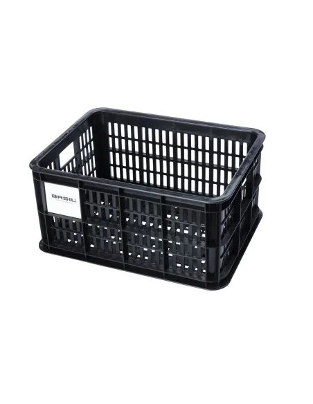 Gerecyclede fietskrat Basil Crate S 17.5 liter 29 x 39 x 20 cm - black