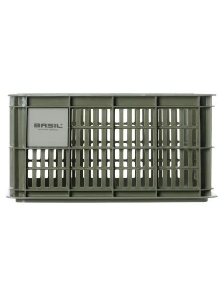 Gerecyclede fietskrat Basil Crate S 17.5 liter 29 x 39 x 20 cm - moss green