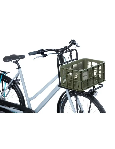 Gerecyclede fietskrat Basil Crate S 17.5 liter 29 x 39 x 20 cm - moss green