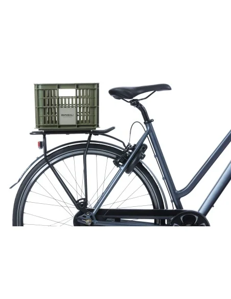 Gerecyclede fietskrat Basil Crate S 17.5 liter 29 x 39 x 20 cm - moss green