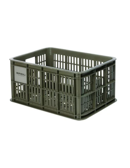 Gerecyclede fietskrat Basil Crate S 17.5 liter 29 x 39 x 20 cm - moss green