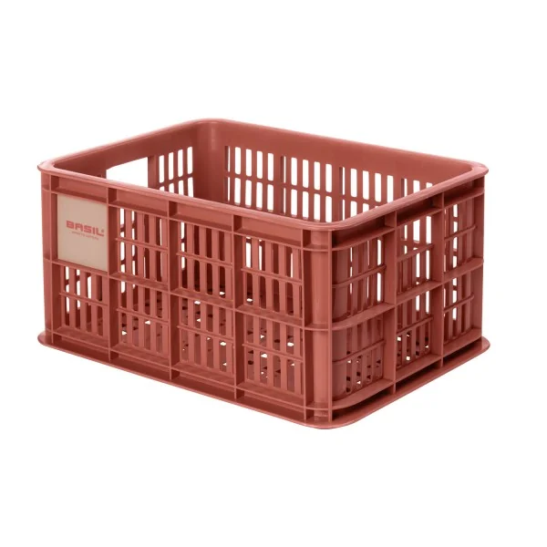 Gerecyclede fietskrat Basil Crate S 17.5 liter 29 x 39 x 20 cm - terra red