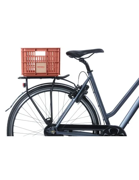 Gerecyclede fietskrat Basil Crate S 17.5 liter 29 x 39 x 20 cm - terra red