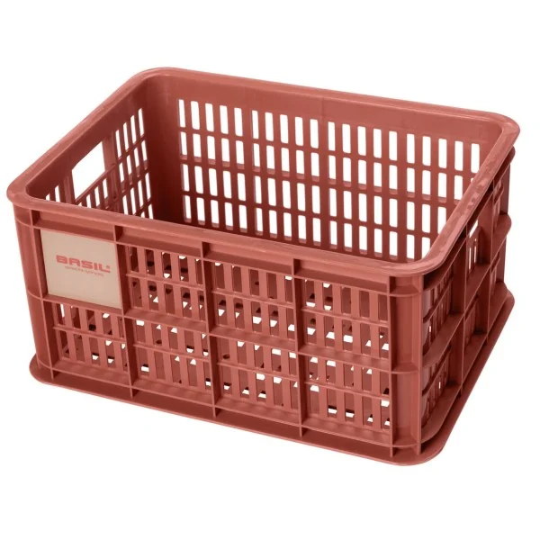 Gerecyclede fietskrat Basil Crate S 17.5 liter 29 x 39 x 20 cm - terra red