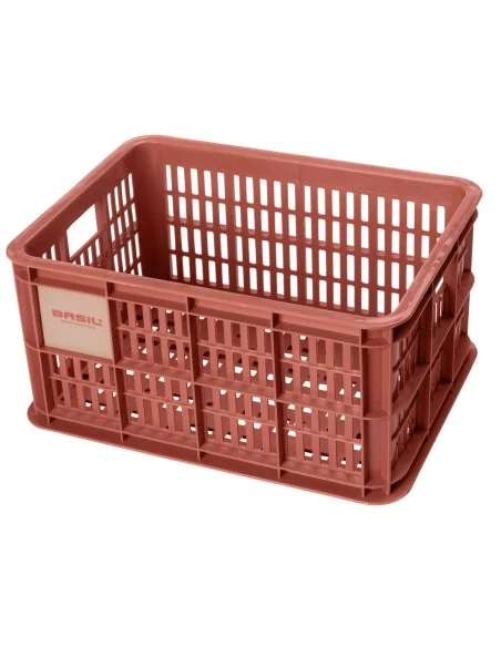 Gerecyclede fietskrat Basil Crate S 17.5 liter 29 x 39 x 20 cm - terra red
