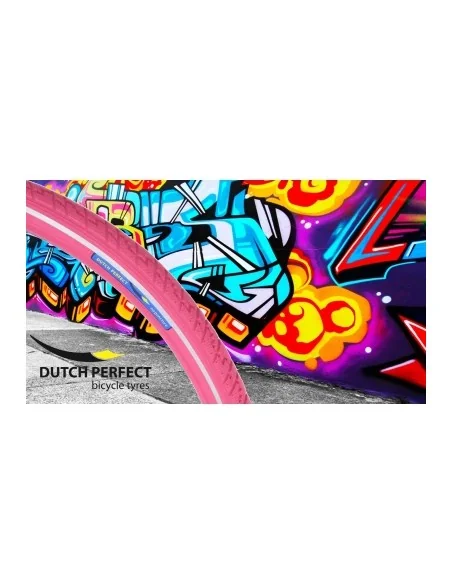 Buitenband Dutch Perfect 28 x 2.00" / 50-622 anti-lek - roze met reflectie