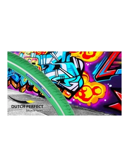 Buitenband Dutch Perfect 28 x 2.00"/ 50-622 no puncure - groen met reflectie