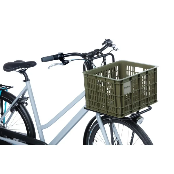 Gerecyclede fietskrat Basil Crate M 29.5 liter 35 x 45 x 25 cm - moss green