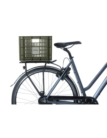 Gerecyclede fietskrat Basil Crate M 29.5 liter 35 x 45 x 25 cm - moss green