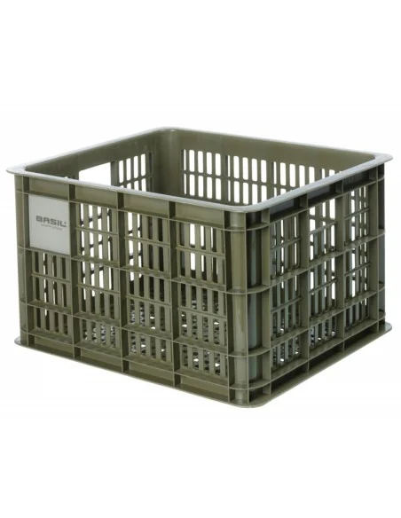 Gerecyclede fietskrat Basil Crate M 29.5 liter 35 x 45 x 25 cm - moss green
