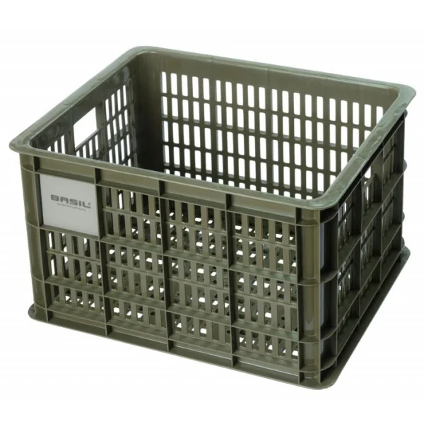 Gerecyclede fietskrat Basil Crate M 29.5 liter 35 x 45 x 25 cm - moss green