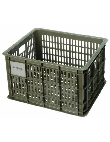 Gerecyclede fietskrat Basil Crate M 29.5 liter 35 x 45 x 25 cm - moss green