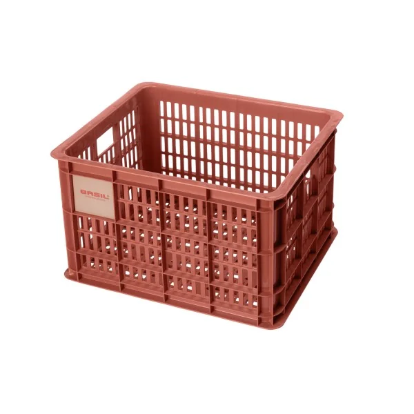 Gerecyclede fietskrat Basil Crate M 29.5 liter 35 x 45 x 25 cm - terra red