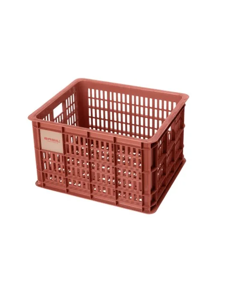 Gerecyclede fietskrat Basil Crate M 29.5 liter 35 x 45 x 25 cm - terra red