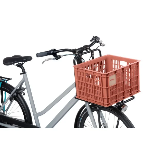 Gerecyclede fietskrat Basil Crate M 29.5 liter 35 x 45 x 25 cm - terra red