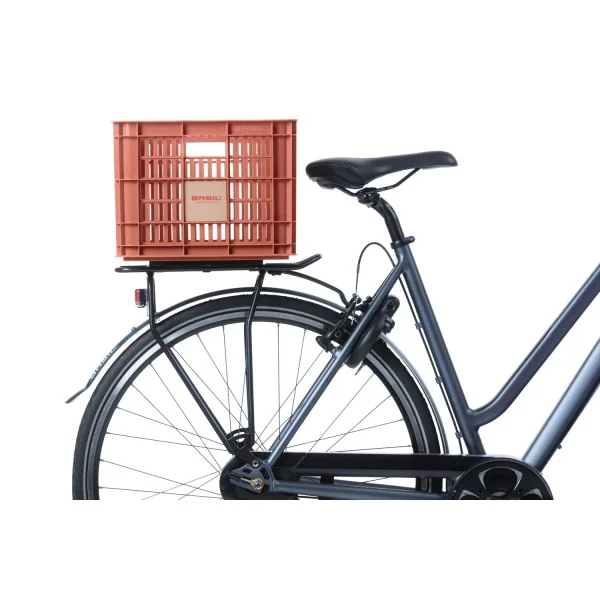 Gerecyclede fietskrat Basil Crate M 29.5 liter 35 x 45 x 25 cm - terra red