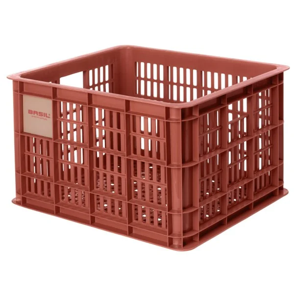 Gerecyclede fietskrat Basil Crate M 29.5 liter 35 x 45 x 25 cm - terra red