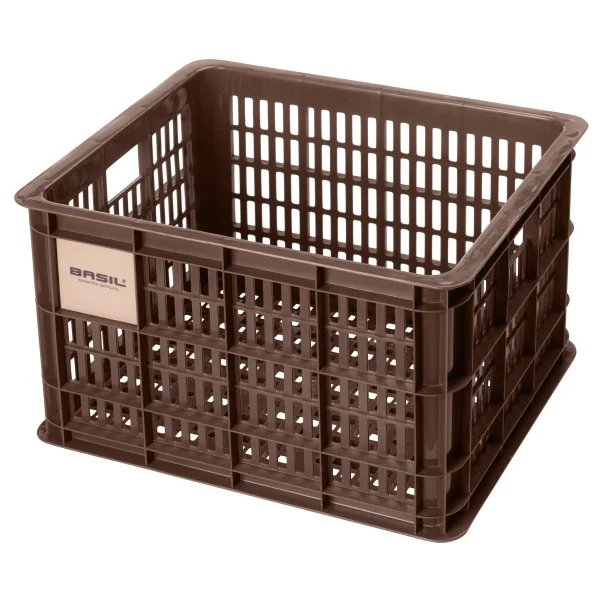 Gerecyclede fietskrat Basil Crate M 29.5 liter 35 x 45 x 25 cm - brown