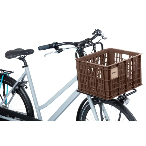 Gerecyclede fietskrat Basil Crate M 29.5 liter 35 x 45 x 25 cm - brown