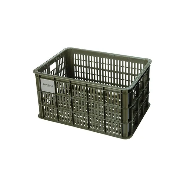 Gerecyclede fietskrat Basil Crate L 40.0 liter 39 x 49 x 26 cm - moss green