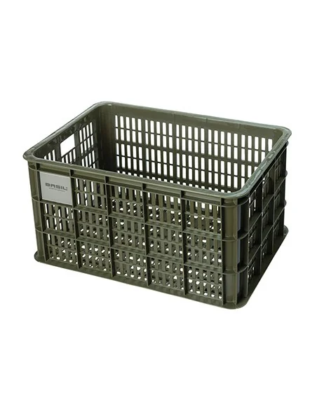 Gerecyclede fietskrat Basil Crate L 40.0 liter 39 x 49 x 26 cm - moss green