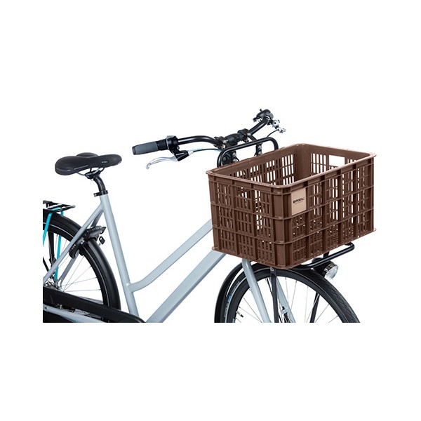 Gerecyclede fietskrat Basil Crate L 40.0 liter 39 x 49 x 26 cm - chocolate brown