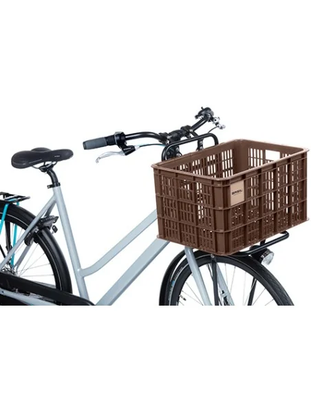 Gerecyclede fietskrat Basil Crate L 40.0 liter 39 x 49 x 26 cm - chocolate brown