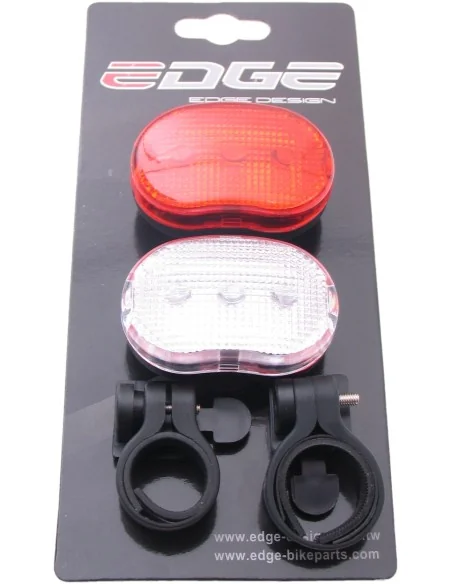 Verlichtingset Edge City - 3 Led - voor + achter - inclusief batterijen