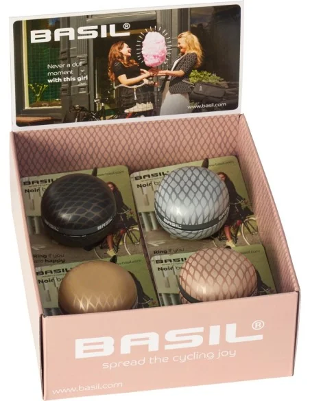 Display met 4 Basil Noir Bell fietsbellen