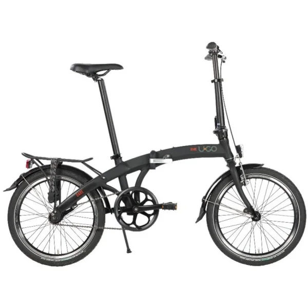 Vouwfiets U-Go Dare S1 - 20 inch - Single speed - V brake en remnaaf - Smoke Black