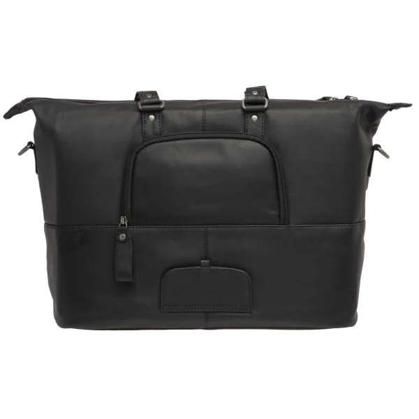 Fietstas New Looxs Verla 21 liter 34 x 18 x 44cm - gemaakt van luxe leer - zwart