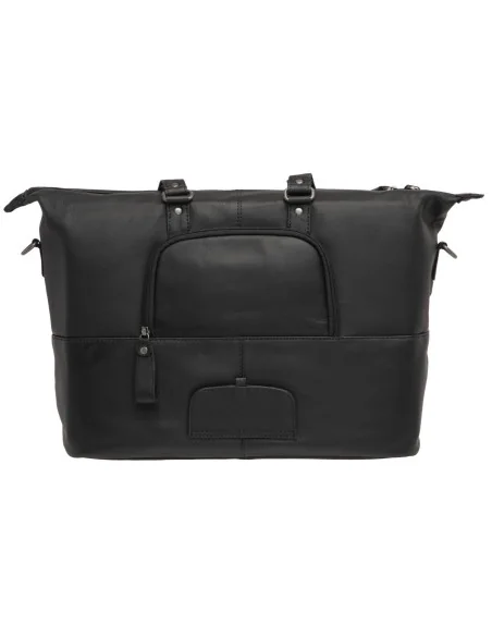 Fietstas New Looxs Verla 21 liter 34 x 18 x 44cm - gemaakt van luxe leer - zwart