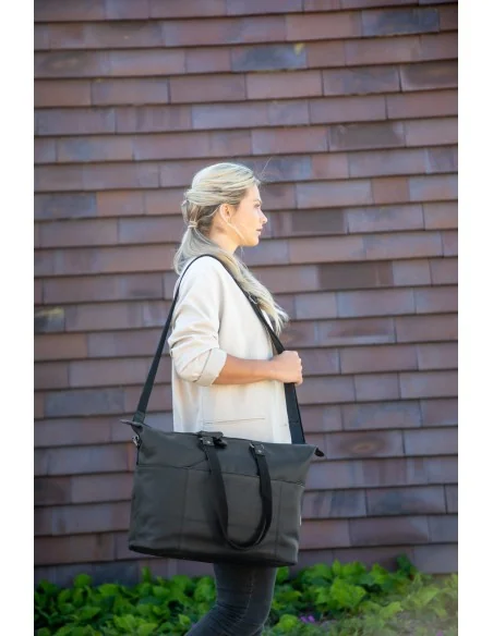 Fietstas New Looxs Verla 21 liter 34 x 18 x 44cm - gemaakt van luxe leer - zwart