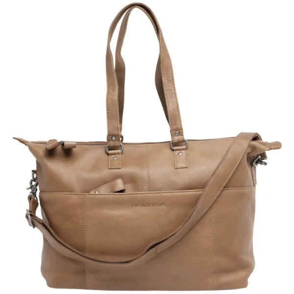 Fietstas New Looxs Verla 21 liter 34 x 18 x 44cm - gemaakt van luxe leer - cognac