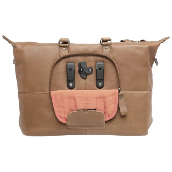 Fietstas New Looxs Verla 21 liter 34 x 18 x 44cm - gemaakt van luxe leer - cognac