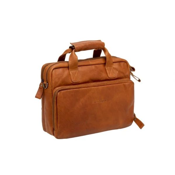 Fietstas New Looxs Cali 17 liter 40 x 15 x 31 cm - gemaakt van luxe leder - cognac
