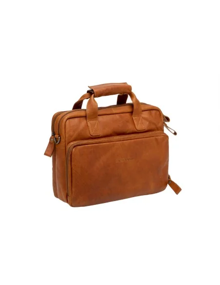 Fietstas New Looxs Cali 17 liter 40 x 15 x 31 cm - gemaakt van luxe leder - cognac