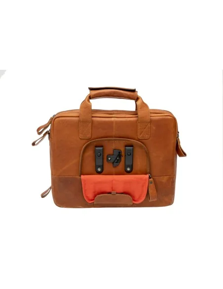 Fietstas New Looxs Cali 17 liter 40 x 15 x 31 cm - gemaakt van luxe leder - cognac