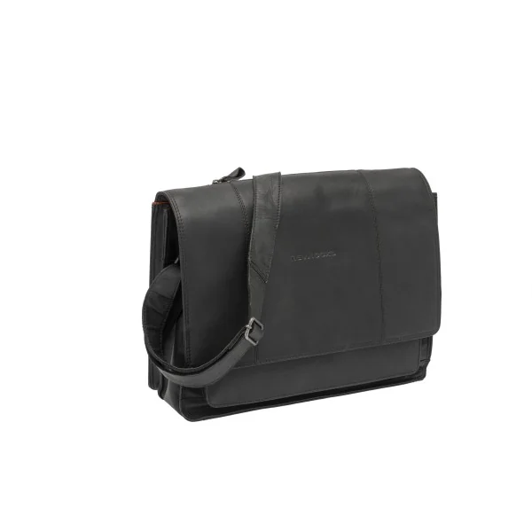 Fietstas New Looxs Fellini 18 liter 40 x 15 x 32 cm - gemaakt van luxe leder - zwart